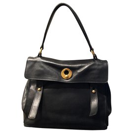 Sac à main Yves Saint Laurent Muse en cuir noir