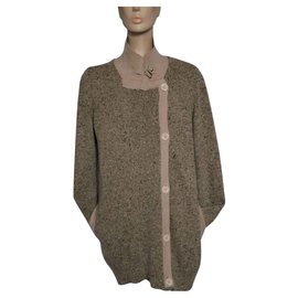 Sportmax Lange Wollweste aus Mohair und Angora Beige