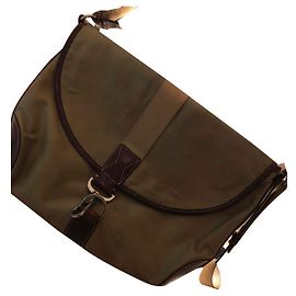 Borsa messenger Lancel beige in tela e pelle