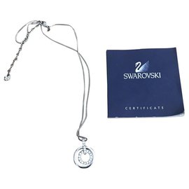 Collana con Pendente Swarovski Argento e Cristallo Grigio