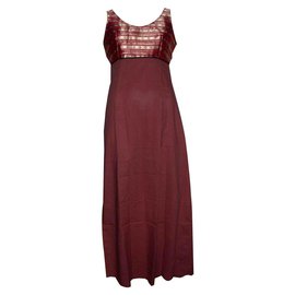 Antik Batik Vestido maxi com corpete borcade