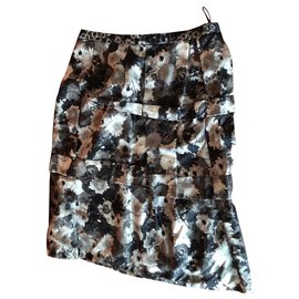Falda Louis Vuitton de seda multicolor