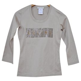 Camiseta Céline de manga larga con adornos de diamantes de imitación, gris, jersey, talla S SMALL