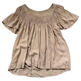 Top Maje de viscosa beige Talla 1