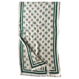 Nuova sciarpa UNISEX stampata avorio e verde scuro - Autre Marque