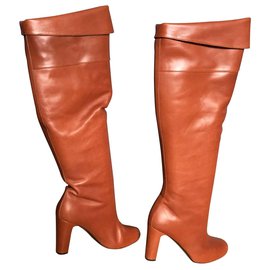 Hermès Lederstiefel Hellbraun