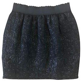 Falda de talle alto Dolce & Gabbana negra de acetato