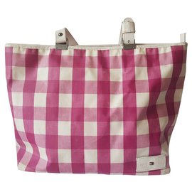 Borsa Tommy Hilfiger Tartan Rosa e Bianco PVC
