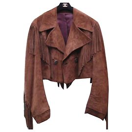 Autre Marque Chaqueta Western de gamuza marrón oscuro deerskin Talla 42