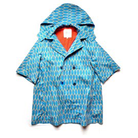 Gabardina Kenzo con Estampado de Red Azul y Amarillo Algodón