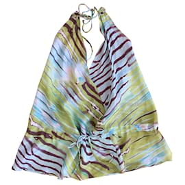 Top in seta Max Mara con lacci al collo e ai fianchi