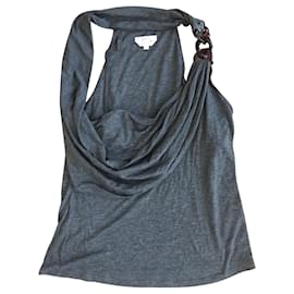 Top Max Mara de viscosa gris oscuro