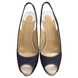 Christian Louboutin Ballet Flats Blue Cloth Size 37
