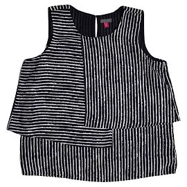 Vince Camuto Gestreifte Bluse Schwarz Weiß