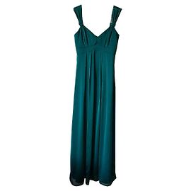 Autre Marque Barbara Schwarzer Grünes langes Kleid