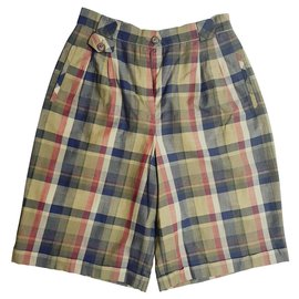 Basler Tartan Shorts Baumwolle Viskose Leinen