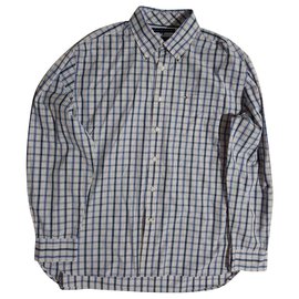 Camicia Tommy Hilfiger a Manica Lunga Bianca Blu Cotone XL