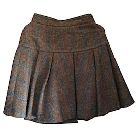 Dolce & Gabbana Faltenrock aus Wolle Braun