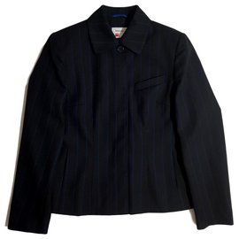 Akris Gestreifter Blazer aus Wolle und Polyester