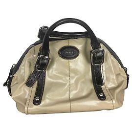 Borsa a mano Tod's beige in tela rivestita e pelle