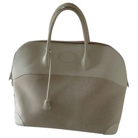 Borsa da viaggio Hermès Bolide in pelle bianca