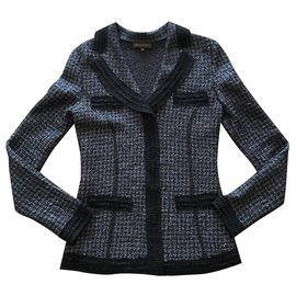 Plissee-Jacke Bluse schwarz / grau T.S 36-38 - Adolfo Dominguez
