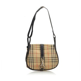 Borsa a tracolla Jacquard con motivo House Burberry Brown