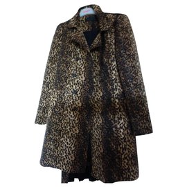 Zara Jacke mit Leopardenmuster aus Viskose mit Gürtel XL