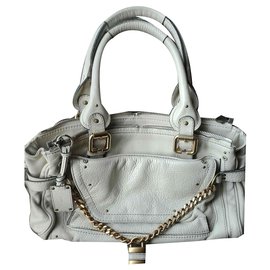 Borsa a mano Chloé Paddington in pelle eggshell