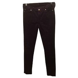 7 For All Mankind Pantalones Pitillo de Pana Rojo Oscuro