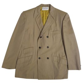 Blazer de rayas Calvin Klein de lana amarillo