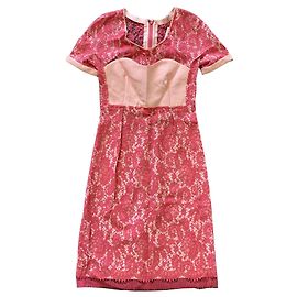 Sonia Rykiel Spitzenkleid Rosa kurze Ärmel