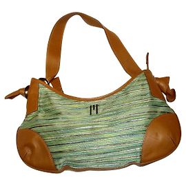 Borsa in pelle e tela Missoni