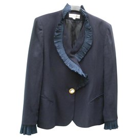 Giacca Christian Dior in lana blu scuro