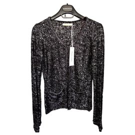 Peace N' Love Paillettenjacke Schwarz Silber - Autre Marque