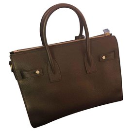 Saint Laurent Shuffle Day Bag Nera in Pelle di Agnello Baby