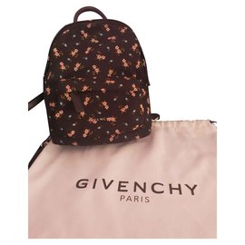 Zaino Givenchy in tela nera con motivi floreali