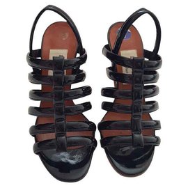 Lanvin Ledersandalen Schwarz