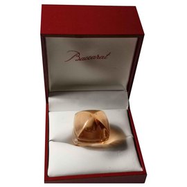Anello Baccarat in cristallo arancio e oro