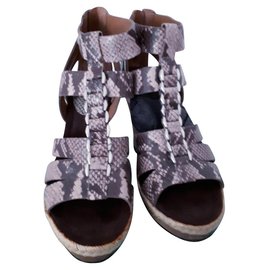 Mule con zeppa Clarks in pelle stampa pitone