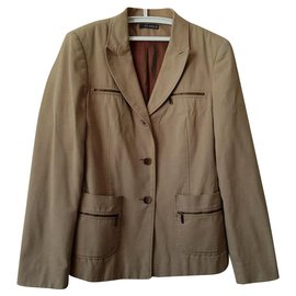Autre Marque Blazer St. Emile beige de algodón y elastano