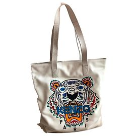 Bolso tote Kenzo de cuero blanco