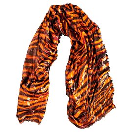 Sciarpa Louis Vuitton Zebra Disco Cachemire Arancione