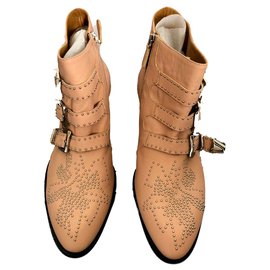 Botas Chloé Susanna de cuero rosa