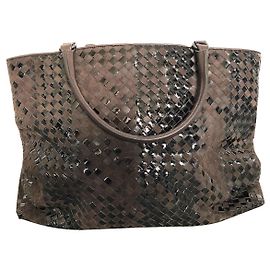 Borsa Bottega Veneta Big Bag in pelle intrecciata marrone
