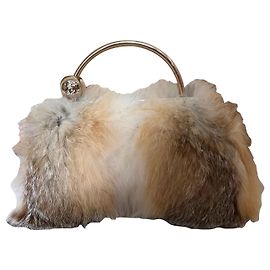Borsa Minaudière Gucci in Pelliccia Beige