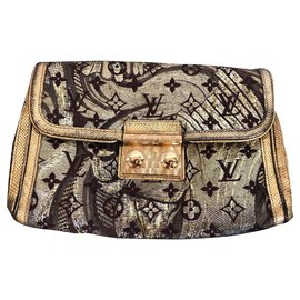 Pochette Louis Vuitton Thalia in Broccato Seta Pitone Oro