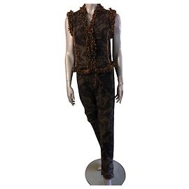 Conjunto de chaqueta sin mangas y jeans Kenzo azul oscuro algodón