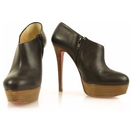 Botines de plataforma Christian Louboutin Moulage en cuero negro 37