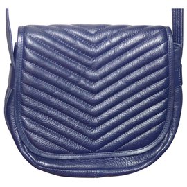 Borsa a tracolla One Step in pelle blu navy - One step